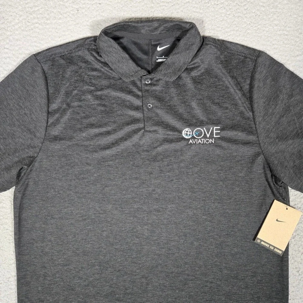 Nike Shirt Mens Large Gray Golf‎ Polo Performance Stretch Dri-Fit Casual Logo